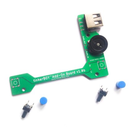 tinkerBOY Add-On Board - with Pre-soldered USB Type A Port and 3-Pin Volume Wheel, Back Buttons - Image 10