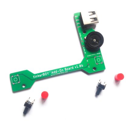 tinkerBOY Add-On Board - with Pre-soldered USB Type A Port and 3-Pin Volume Wheel, Back Buttons - Image 8