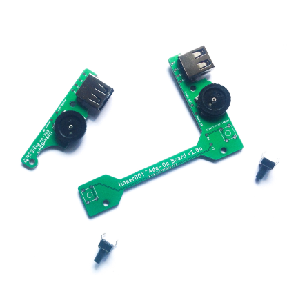tinkerBOY Add-On Board - with Pre-soldered USB Type A Port and 3-Pin Volume Wheel, Back Buttons
